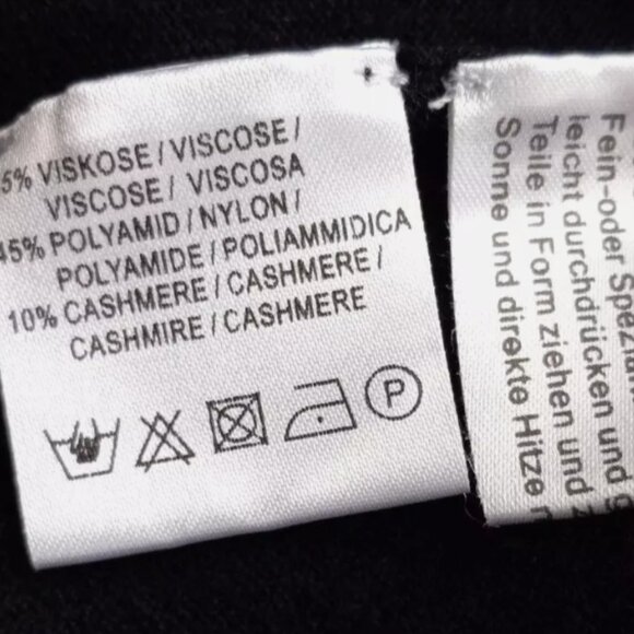 Sweater Open Front Cardigan/Shawl/Wrap Black Cashmere Blend Size 6 Gabi Lauton - Picture 7 of 11